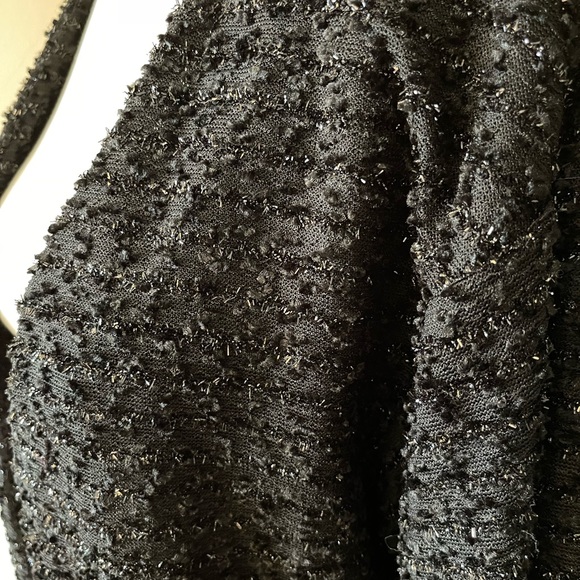 Black Metallic Boucle Cropped Jacket - Picture 4 of 16
